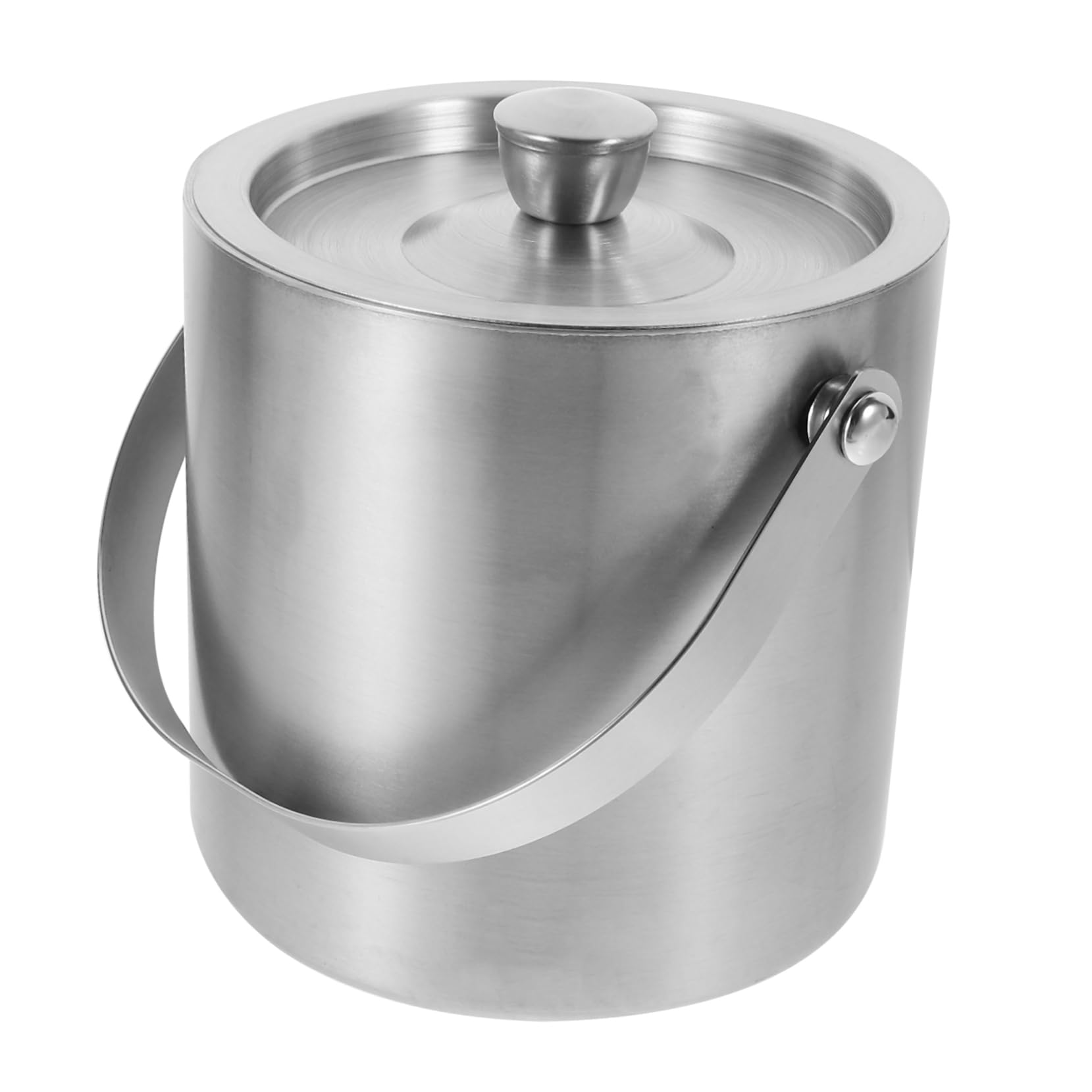 Alipis Eisbehälter zur Aufbewahrung von Eiswürfeln und Kühlen von Getränken Edelstahl Isoliert mit Deckel 1,6l Doppelwandiger Eiskübel für Riegel und Ktv