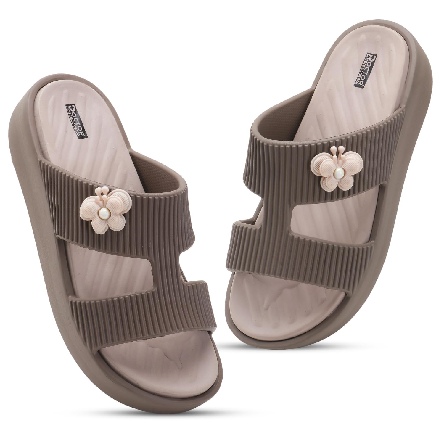 Women's EVA Platform Slide Slippers | Soft Cushioned Lightweight Anti-Skid Bathroom House Slippers | Floral Charm Comfort Slides for Indoor Outdoor Everyday Wear-image-31