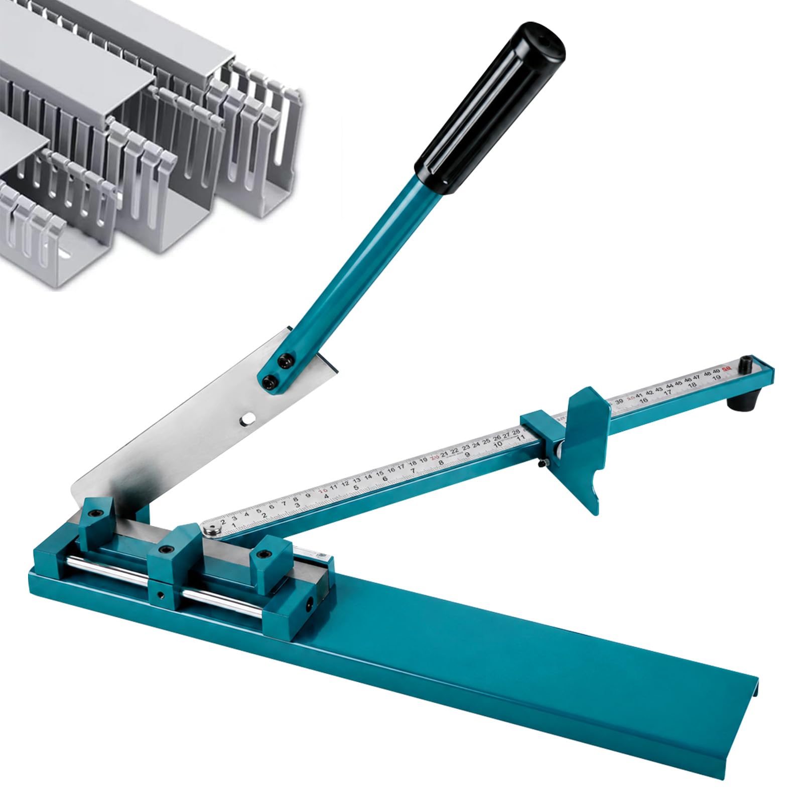 Cortador de cables de PVC con escala doble en cm/pulgadas | Cortador de canales manual de 45°/90°, corte de corte ajustable, cortador de canal de cableado de plástico