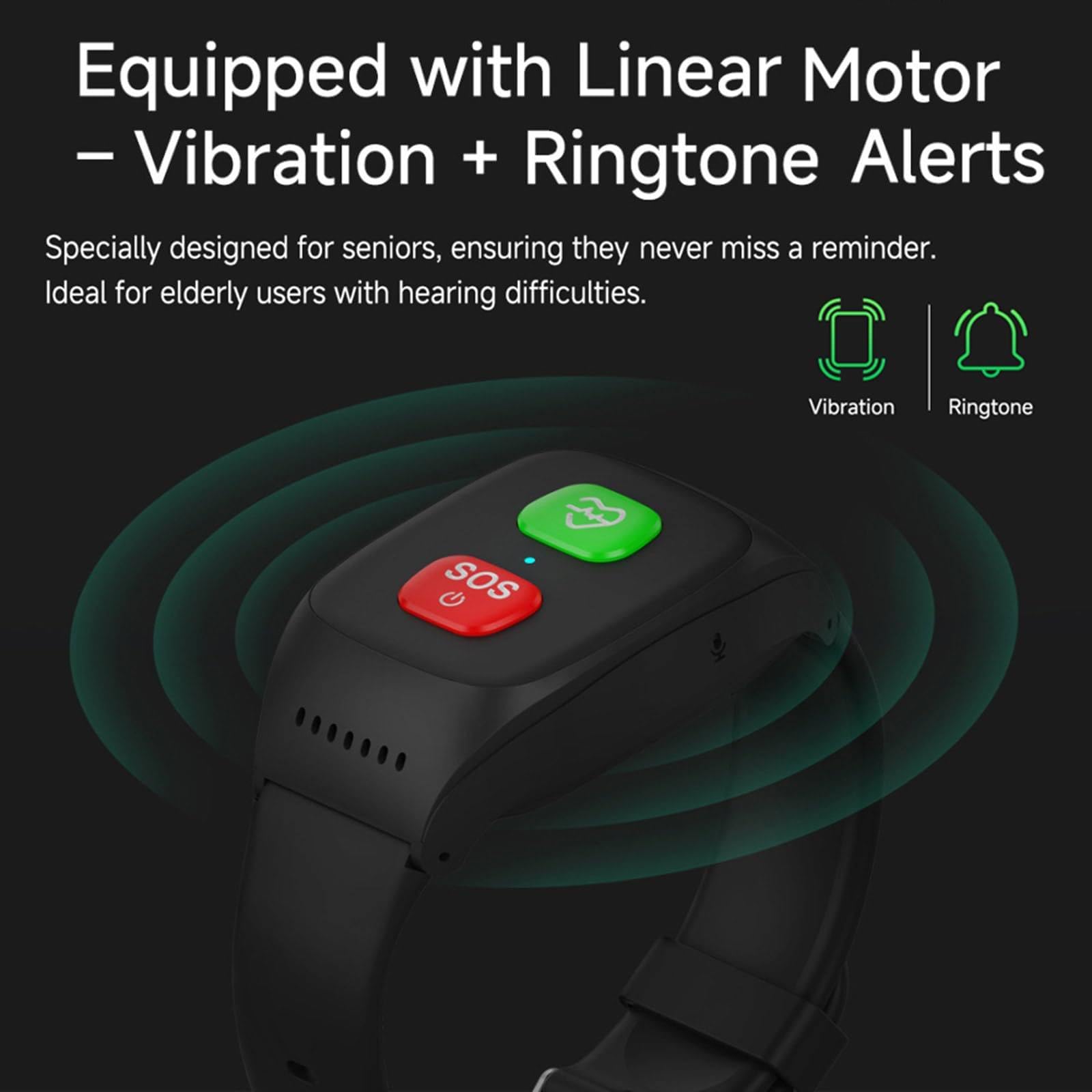 Pulsera Sos para Personas Mayores, Pulsera De Rastreo, Rastreador GPS para Mayores, Detección De Caídas, Llamada De Voz 4G, Alarma Personal con Botón De Asistencia De Emergencia