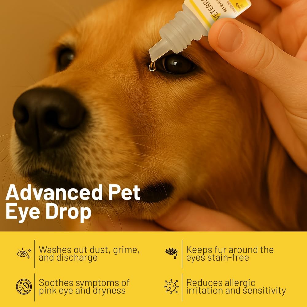 Pet Eye Drops | Pet Eye Health Formula - Treats & Prevents Eye Diseases in Dogs & Cats (Conjunctivitis, Tear Duct Obstruction, Corneal Ulcers) - Soothing Relief for Irritated Eyes 5 ml - Image 2