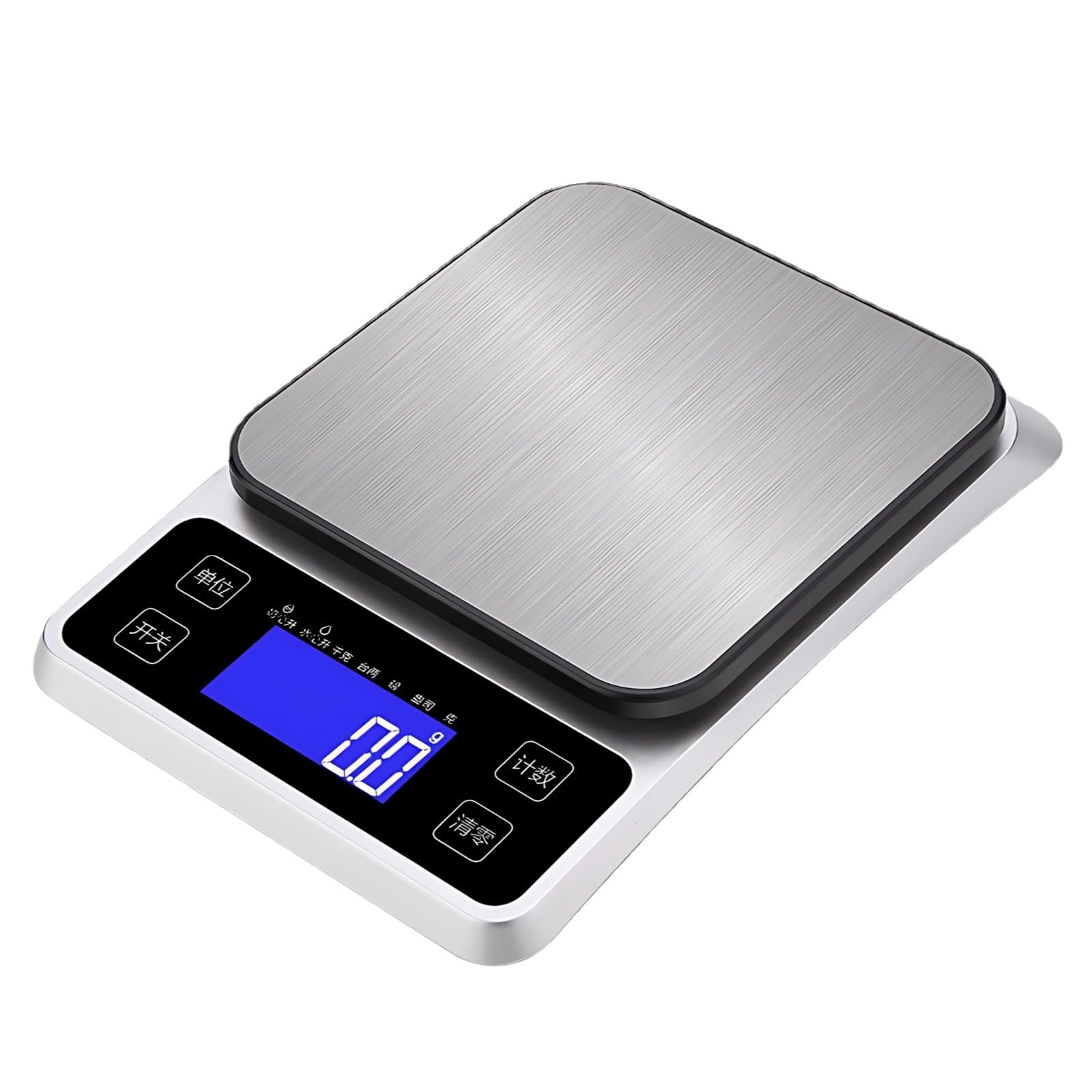 Küchenwaage aus Edelstahl, wiederaufladbar, 2,2 lbs 4,4 lbs 11 lbs 22 lbs, digitale Lebensmittelwaage für die Küche, präzise, mit 13,5 cm Plattform
