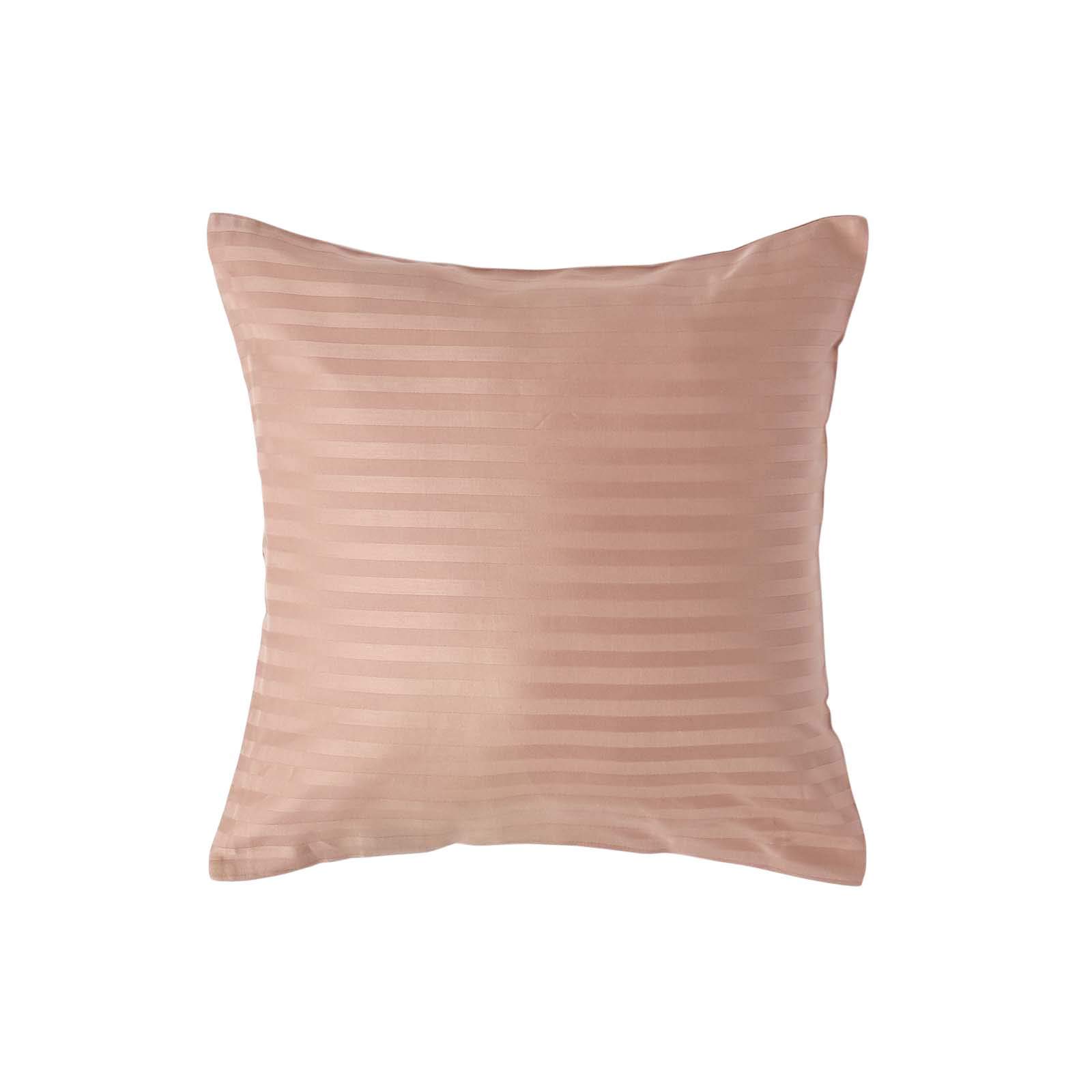 HOMESCAPES Taupe Brown Pure Egyptian Cotton Euro Size Pillowcase 40 x 40 cm 330 TC 500 Thread Count Percale Equivalent Satin Stripe Pillow Case with Zip Pack of 4