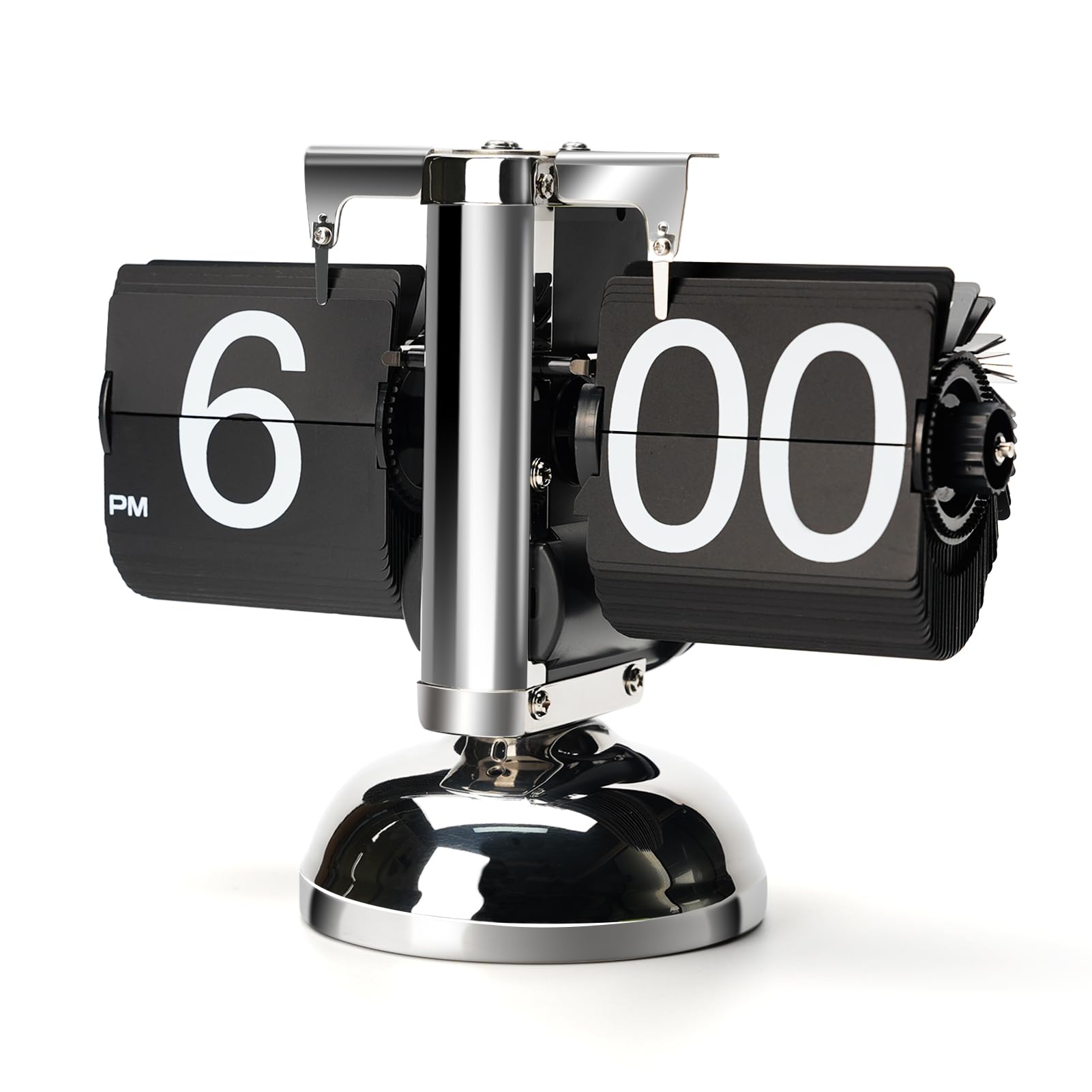 Orologio da tavolo vintage, stile retrò, con numeri grandi, digitale, funzionamento a batteria, per soggiorno, studio e ufficio (nero)