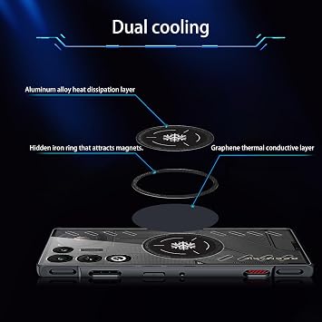 NOUKAJU REDMAGIC 11 Air用ケース、磁気携帯電話保護ケース、つや消しの質感、落下防止、衝撃吸収、包括的な保護、RED Magic 11 Air用保護カバーブラック