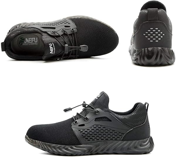 Veiligheidsschoenen Dames 36 Heren Werkschoenen S3 Stalen Neus Schoenen Lichtgewicht Ademend Unisex Beschermende Schoenen Sneaker Werkveiligheidsschoenen Zwart Rood