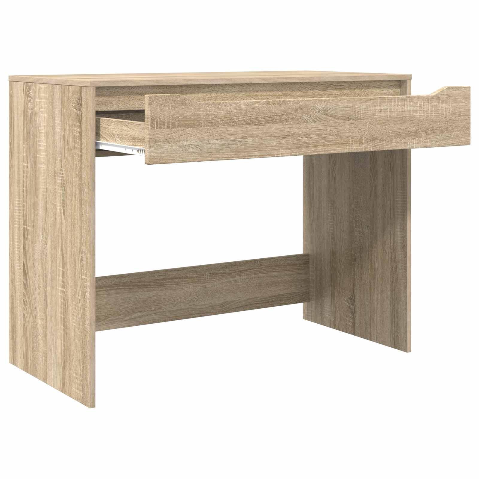 Scrivania in legno di rovere Sonoma, 100 x 50 x 78 cm, con cassetto, postazione di lavoro per ufficio, casa, studio, mobile per postazione di lavoro organizzata e arredamento da ufficio