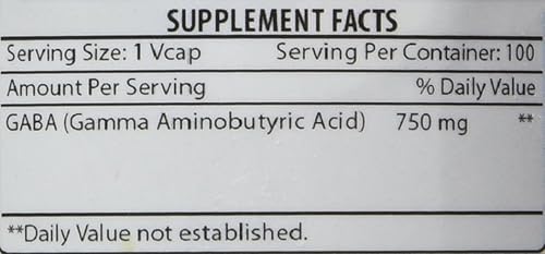 Miniatura 10 de Amazing Formulas GABA - Suplemento de cápsulas vegetales por porción de 750 mg por porción, sin OMG, sin gluten, fabricado en Estados Unidos, ideal