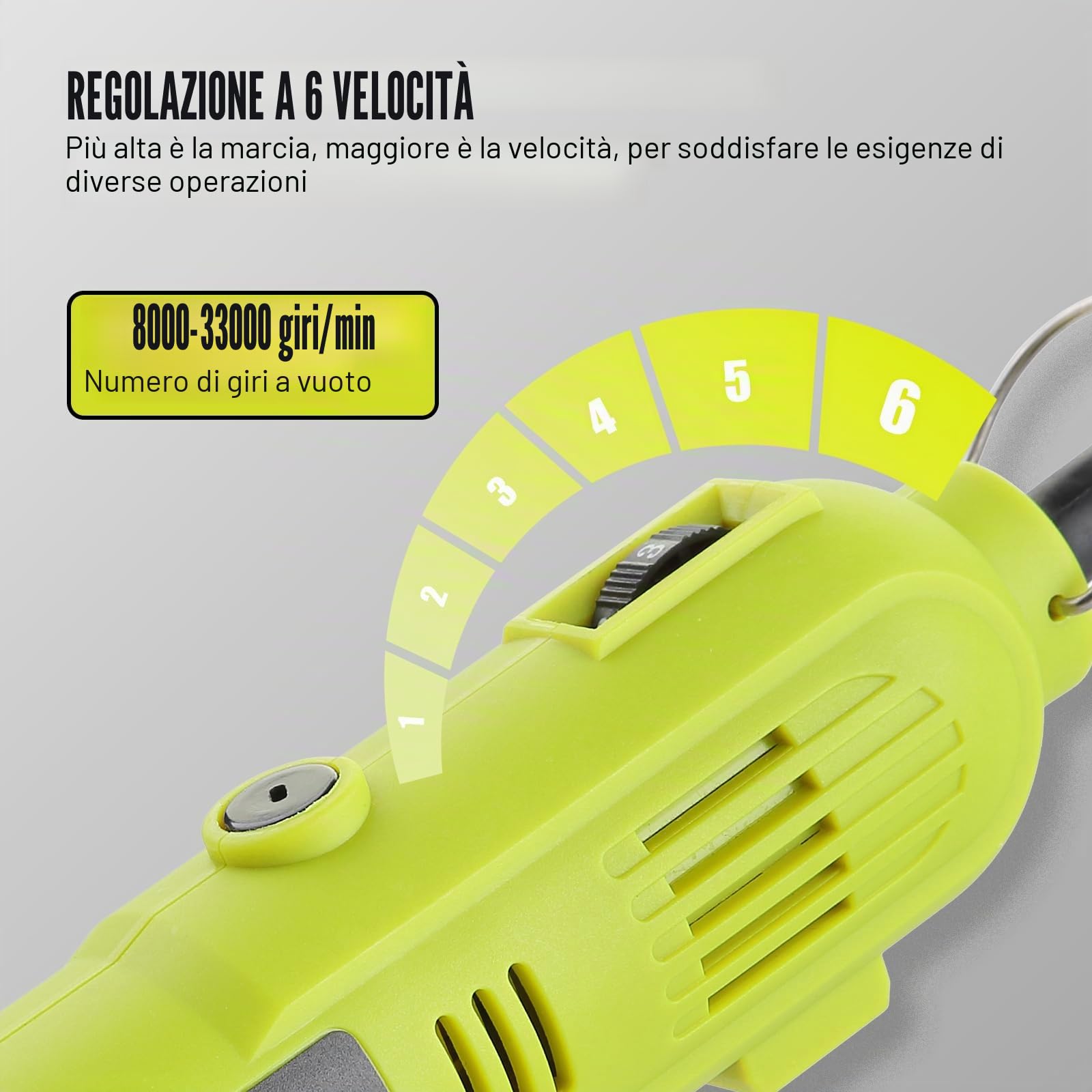 DEWINNER 233pcs Utensili Rotanti Multifunzione, 135 W Mini Utensile Rotante Elettrico Fili a 6 Velocità Variabile, Mandrino Universale, Ideale per Tagliare, Incidere, Lucidatura, Trapano, ecc.