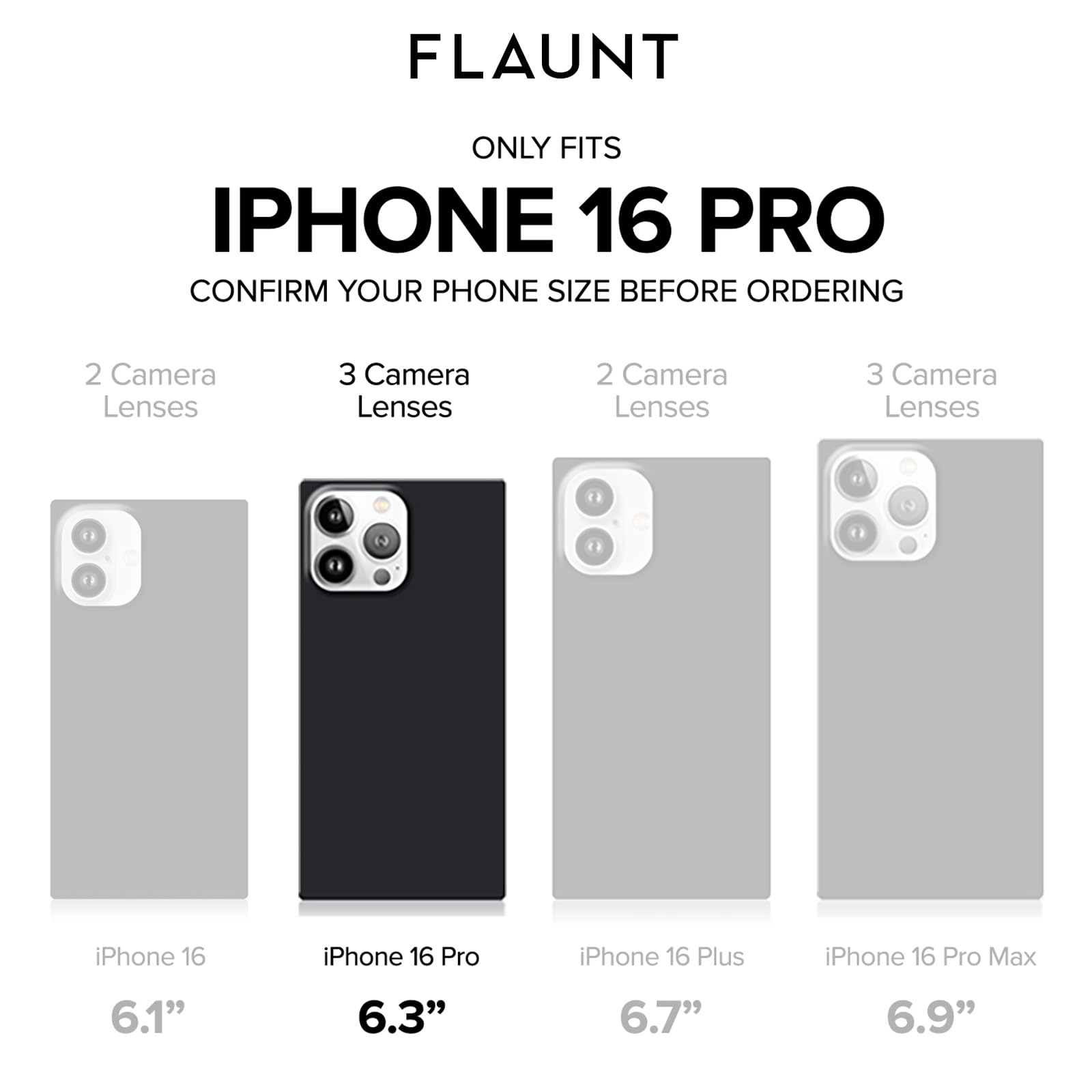 Flaunt Kwadratowe etui ochronne, kompatybilne z iPhone'em 16 Pro, kompatybilne z MagSafe i bezprzewodowym ładowaniem, testowane upadkowo i odporne na wstrząsy, oficjalne kwadratowe etui na telefon