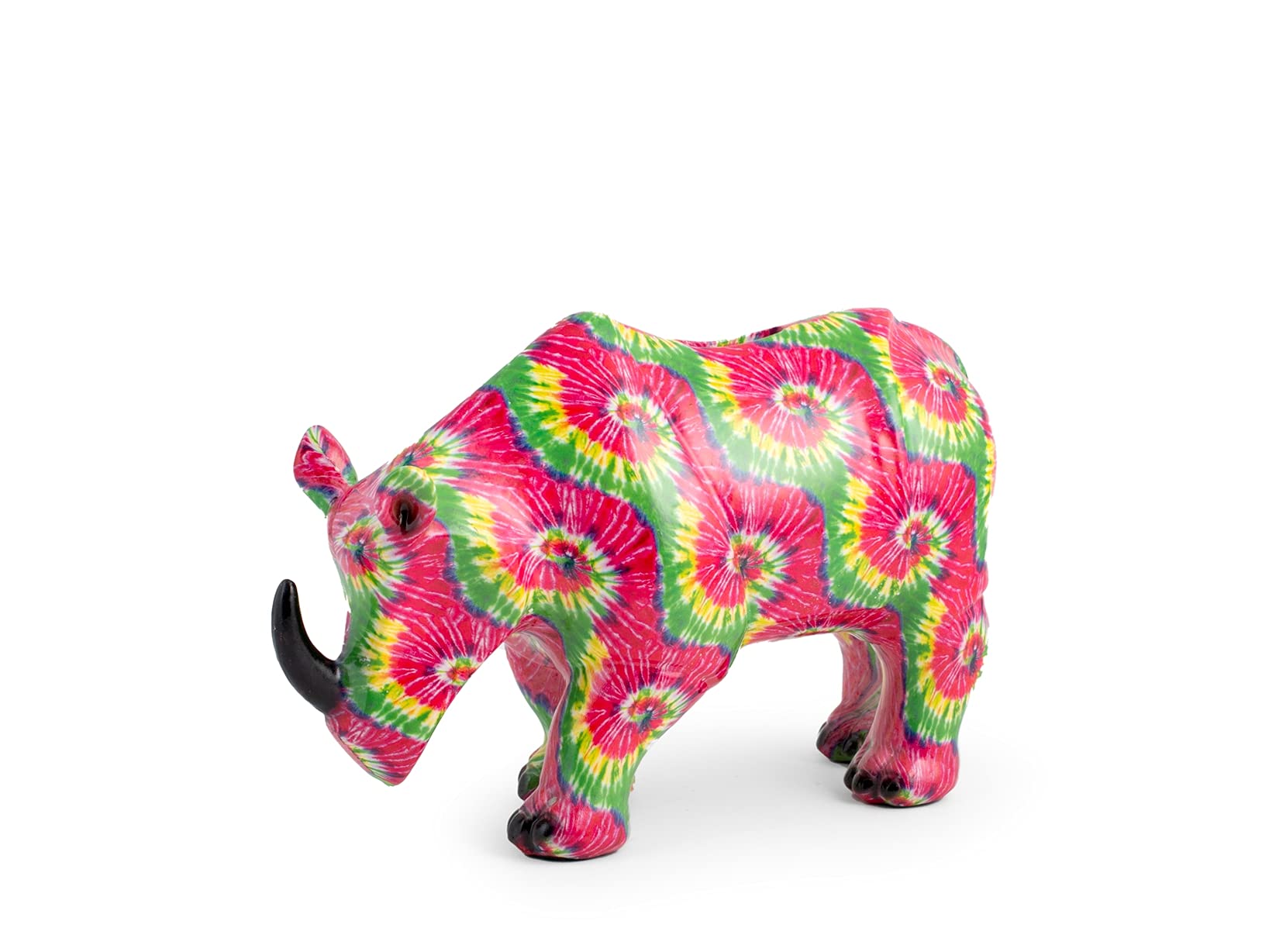 Piggy bank shape rhino in polyresin decorated cm 27x1