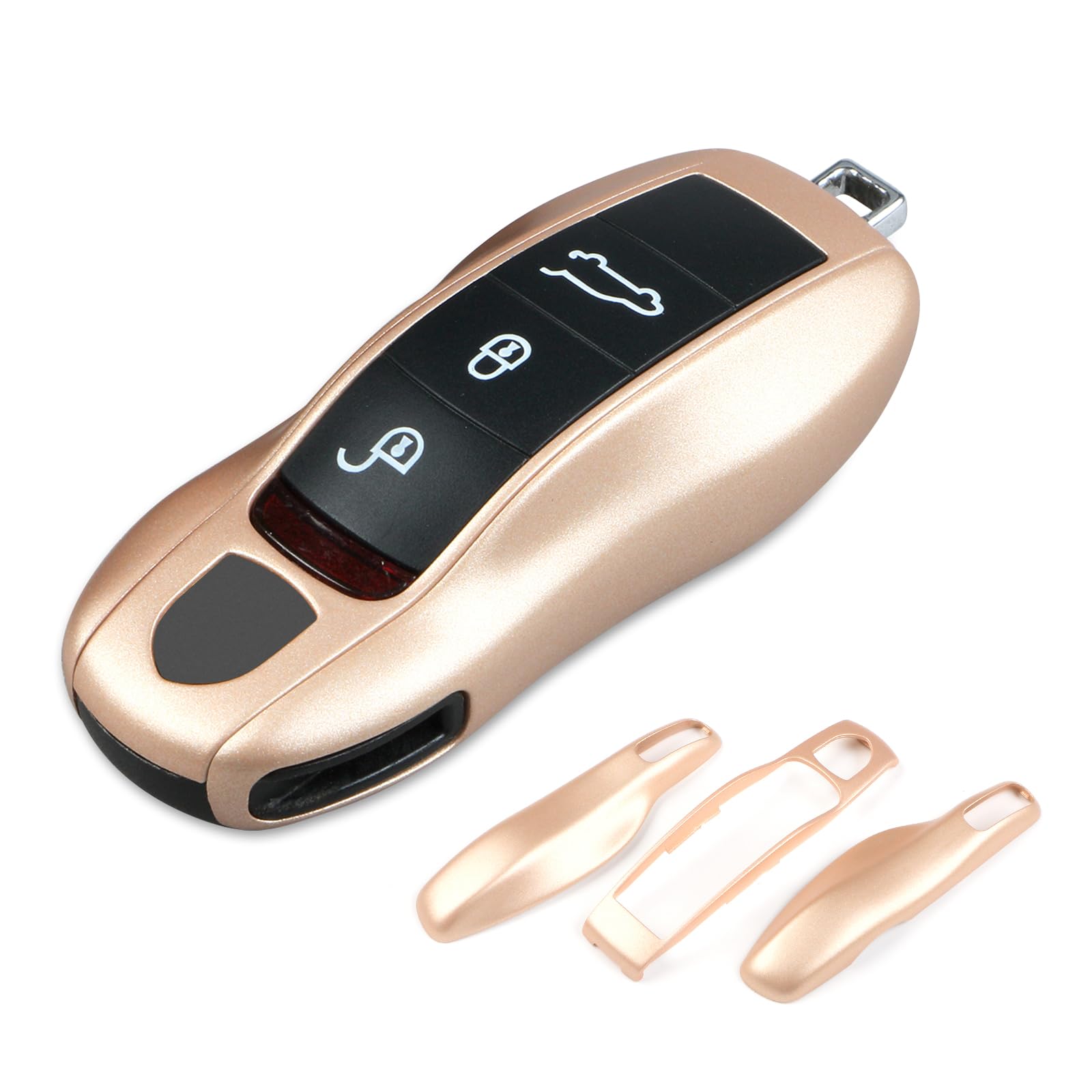 Neodymium Gold Key Fob Cover Compatible with Porsche Key Shell Key Fob Shell Replacement Compatible with Porsche Cayenne Panamera 911 718 Macan Boxster Cayman Old Style