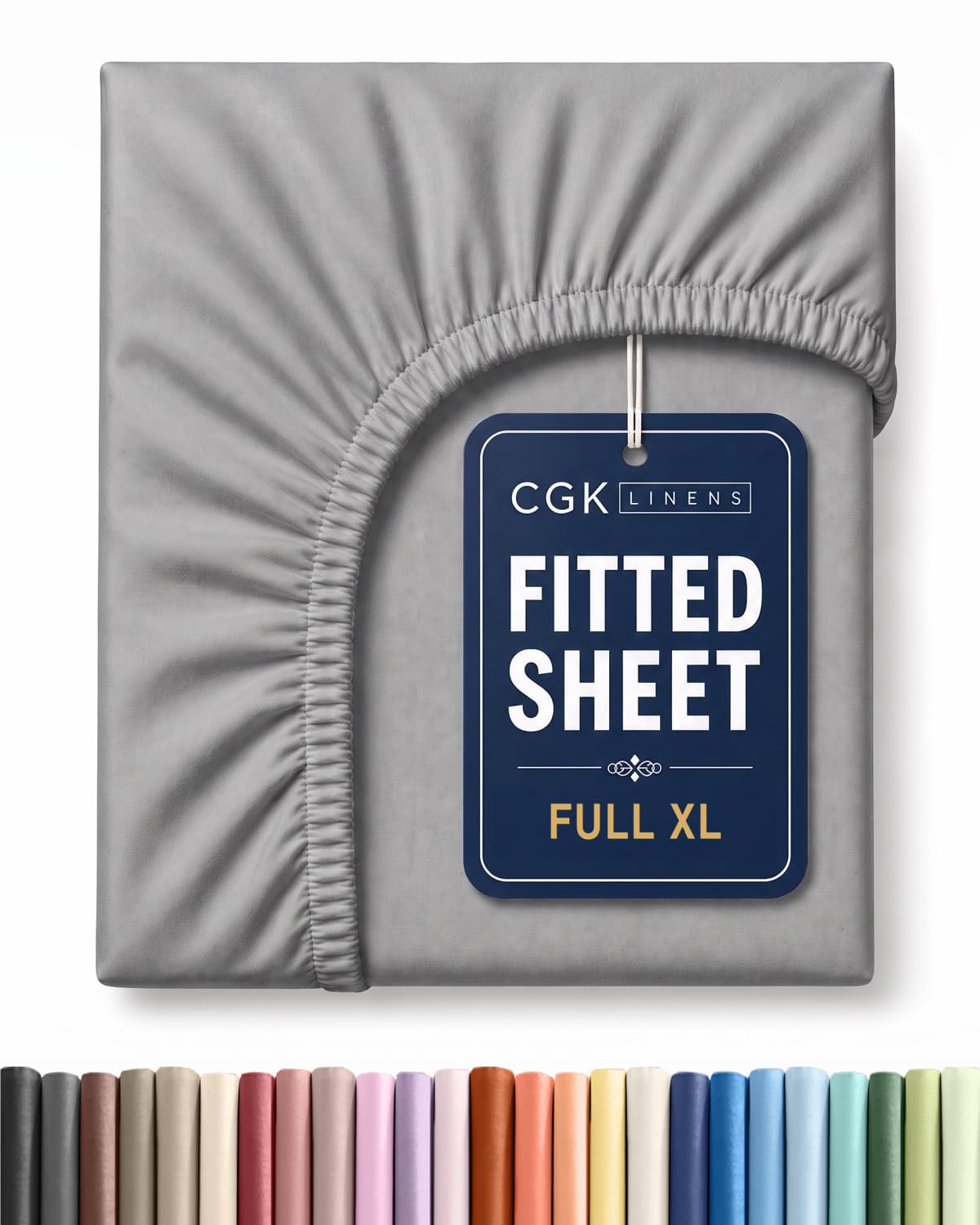 Full XL Fitted Sheet - Single Fitted Sheet Only - Cooling - Heathered Grey