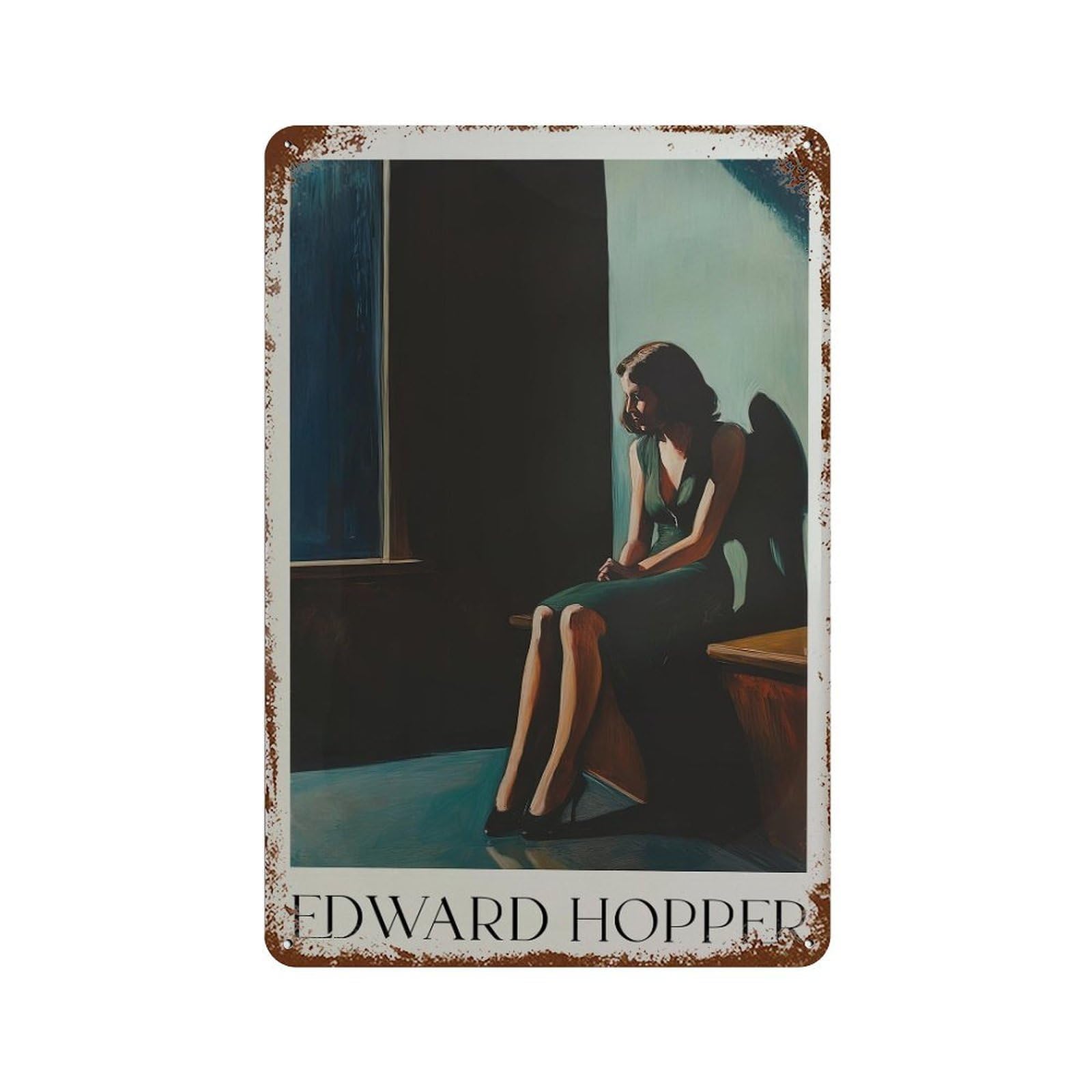 xiaoxiaoshen Edward Hopper Mid Century Modern. American Realism.4 Wall Decor Art Metal Tin Poster Modern Home Decor Art Home Bar Shop Decorations Vintage Sign 30x20cm