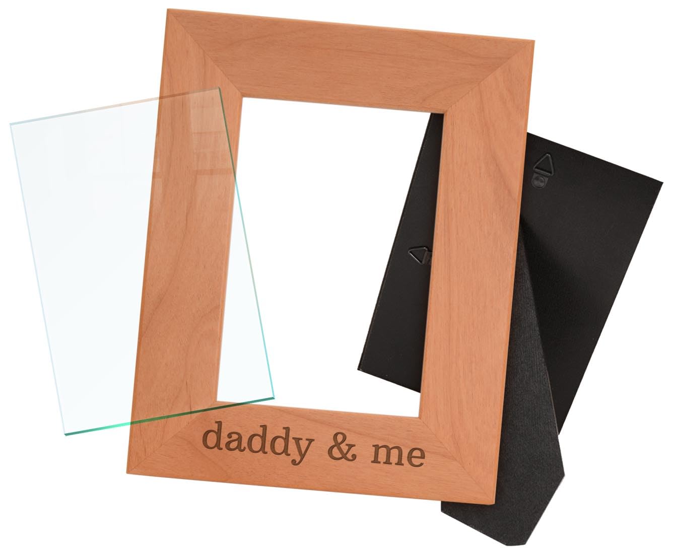 Personalized Gifts Daddy's & Me Son Daughter naturalne drewno grawerowane portret 4 x 6 ramka na zdjęcia drewno