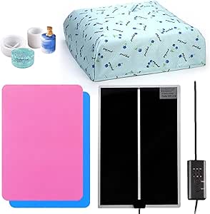 Resin Heating Mat, Epoxy Resin Curing Machine with Timer and Thermal Insulation Cover for Resin Molds, Quick Dry Silicone Heating Mat Resin Supplies for DIY Resin Craft