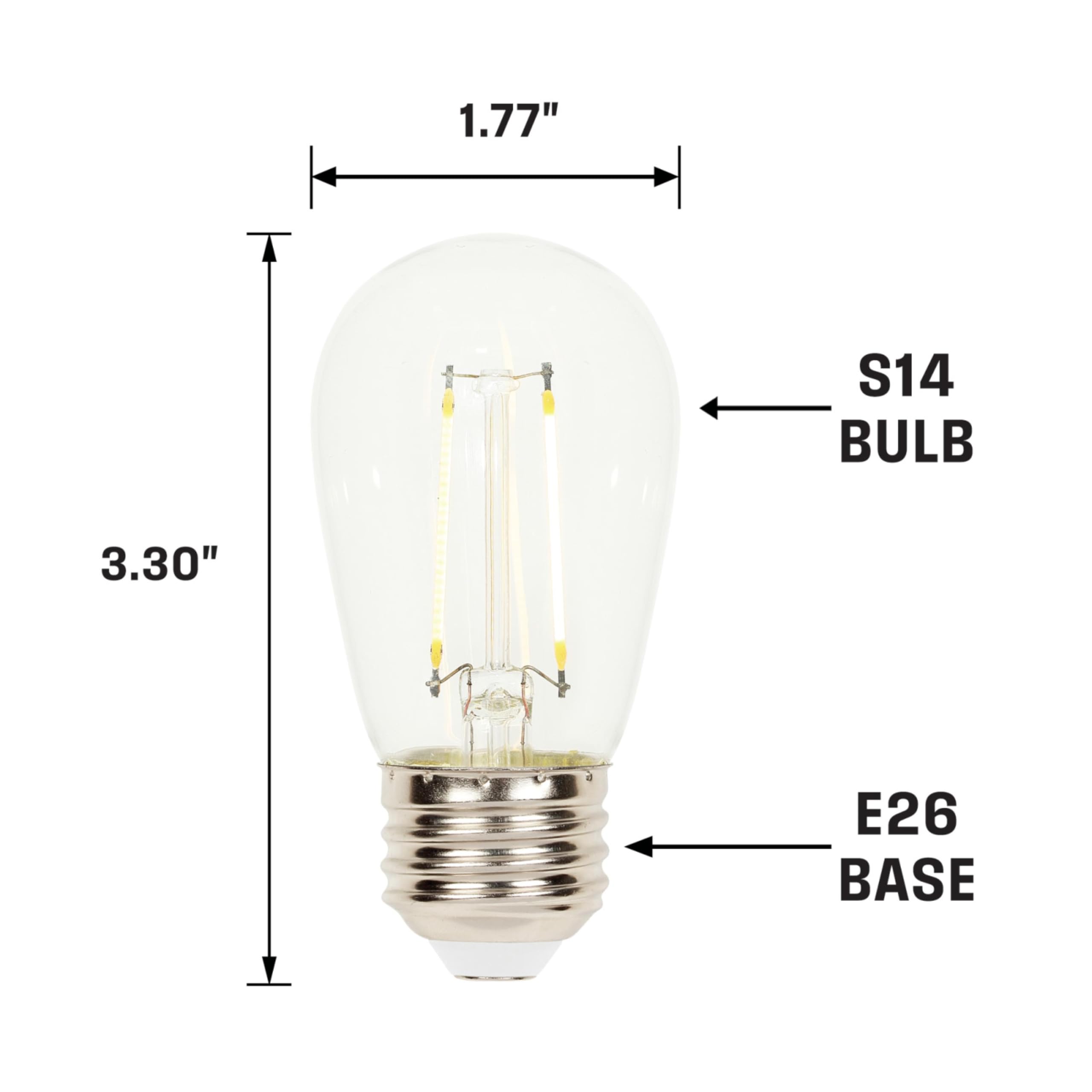 Westinghouse Lighting 5281000 1 Watt 15 Watt Equivalent S14 Clear Filament LED Light Bulb Medium Base — view 3