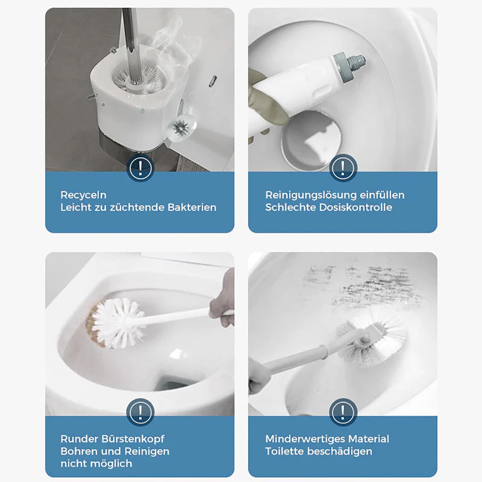DUFU Toiletborstel en borstelhouder, wc-toiletborstelset voor badkamer