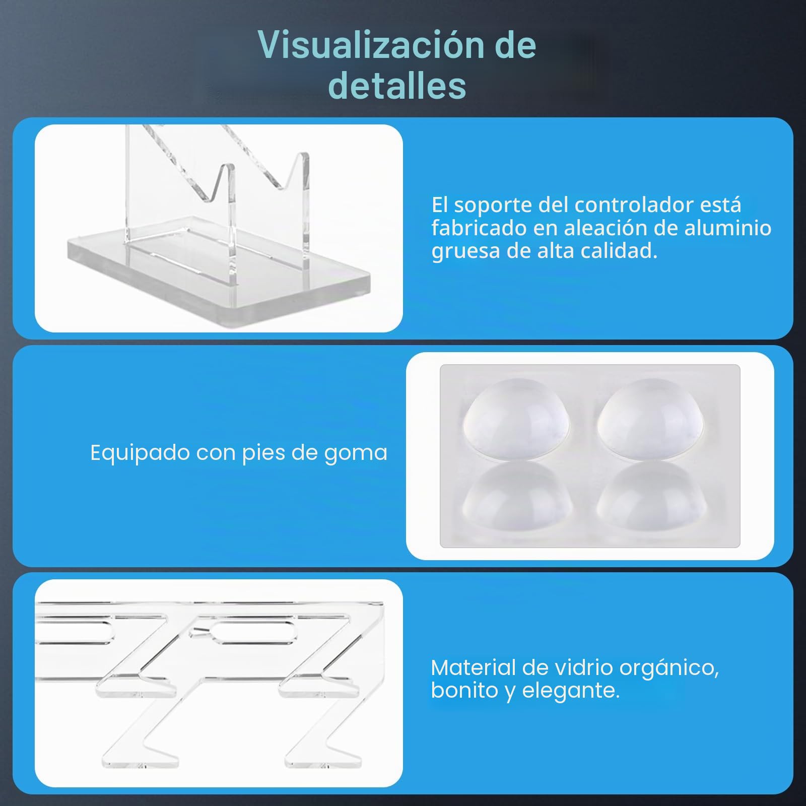 Nizirioo Soporte acrílico de 3 capas para controladores Xbox One, Switch, PS4, PS5 y auriculares, universal, diseño estable, fácil