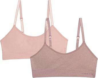 Danskin Girls Training Bras - 2/3/4 Pack Breathable Padded Bralette Underwear for Girls with Adjustable Straps