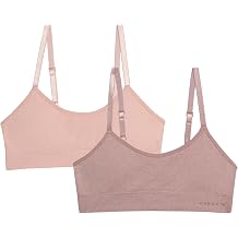 Danskin Girls Training Bras - 2/3/4 Pack Breathable Padded Bralette Underwear for Girls with Adjustable Straps