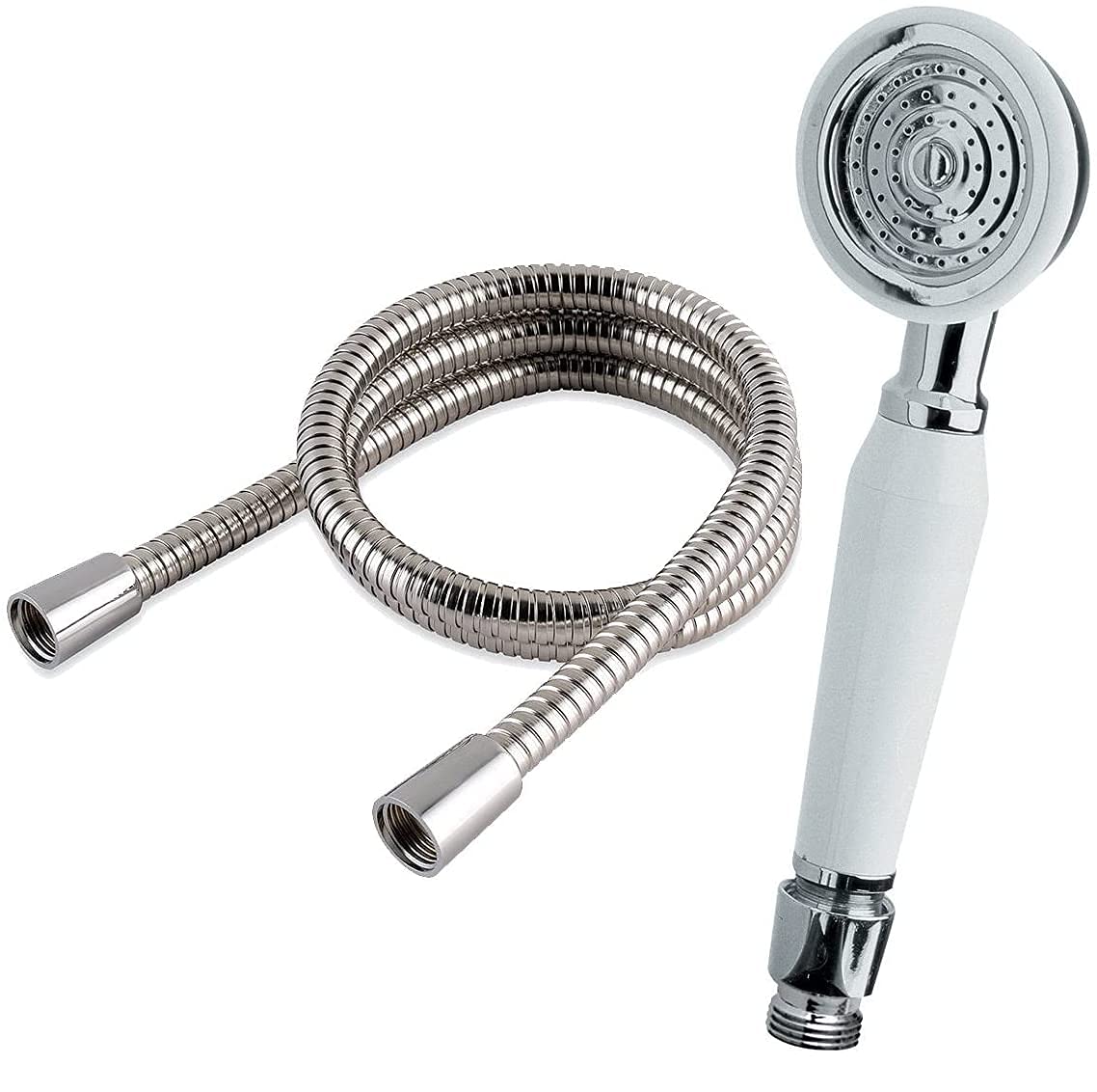 Home Store White Traditional Victorian Style Shower Head + 1.5M Hose, Handle