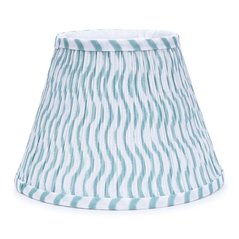 Valuelights Unisex Green Riza Tapered Fabric Pleated Easy Fit Large Lamp Shade In