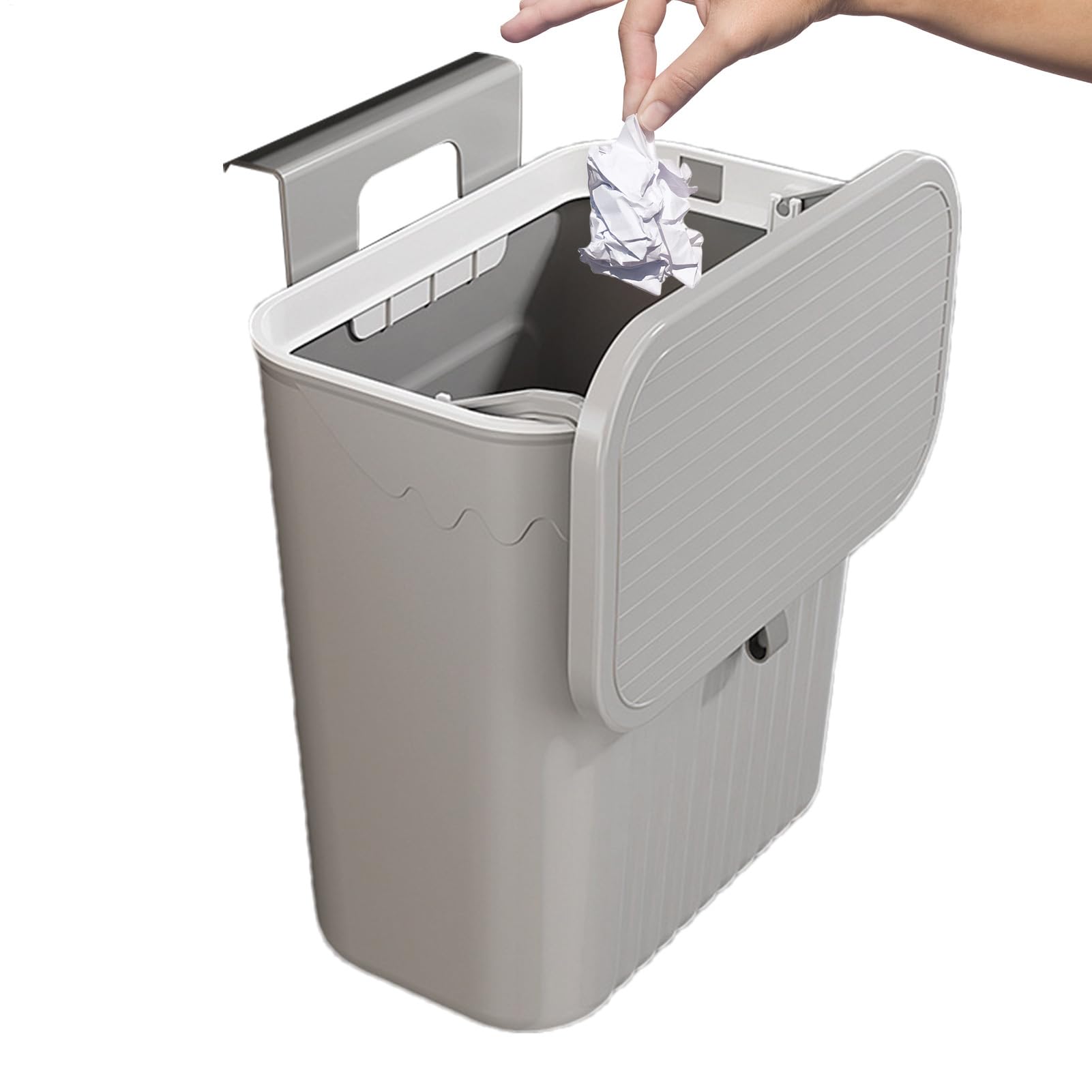 Mülleimer Zum Einhängen Mit Deckel - Küche Abfalleimer Klein Hängend, Geruchsdicht Abfallbehälter für Tür, Plastik Mülltrennung für Küchenschrank Ohne Bohren