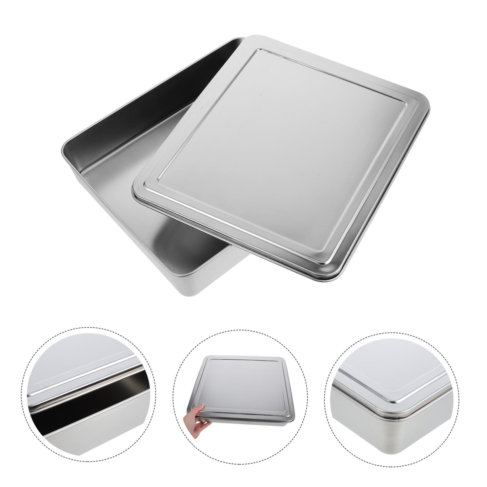 UKCOCO Moule à Pâtisserie avec Couvercle pour Gâteaux Brownies Lasagnes Antiadhésif Moyenne Usage Multifonctionnel