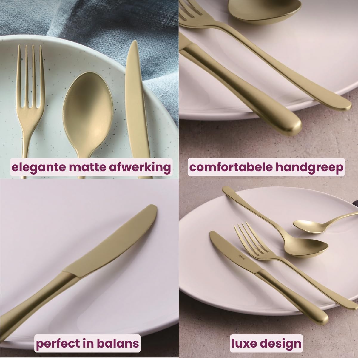 Sambonet Servizio 36 Pz Monoblocco Taste Antique Pvd Champagne