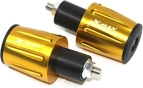 Para Yamaha Xmax 125 250 300 400 X-MAX 2016-2021 CNC Manillar de motocicleta Tapones de extremo de barra de manillar de Moto (Color Oro, Tamaño: