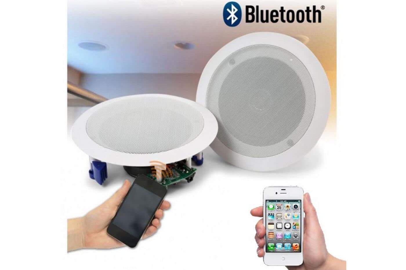 Coppia Casse Altoparlante Audio Bluetooth Da Soffitto Ad Incasso Diffusore Altoparlanti da soffitto Cassa da bagno per camera da letto Casa Soggiorno Ufficio Casa