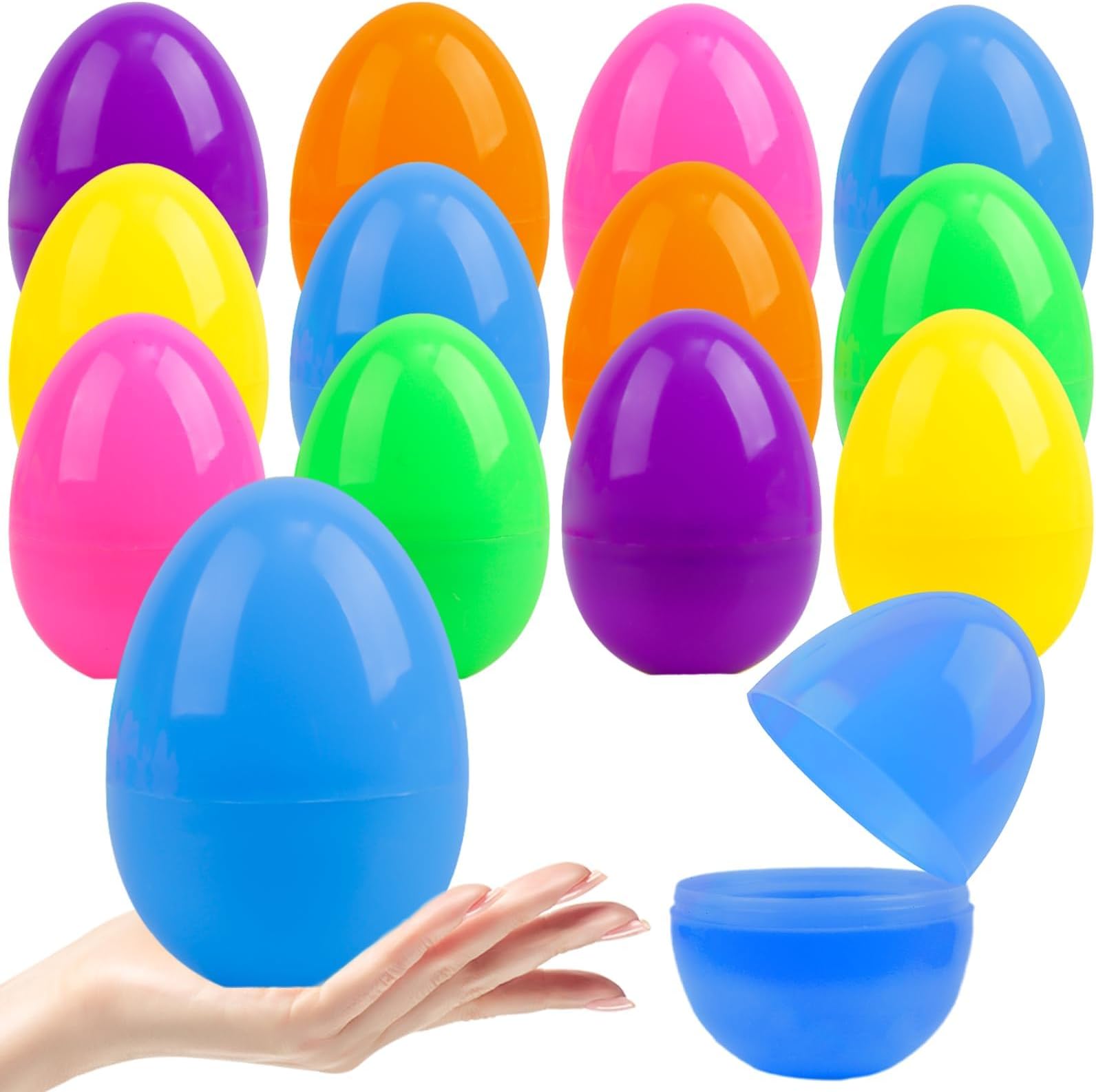 – 50PCS Large Colourful Fillable Plastic Surprise Easter Eggs, Large Assorted Colour Fillable Plastic Surprise Easter Eggs