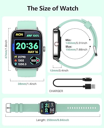 Miniatura 8 de Relojes inteligentes 2025 para hombres y mujeres, reloj inteligente de voz AI de 1.85 pulgadas, monitor de frecuencia cardíaca 247, rastreador de