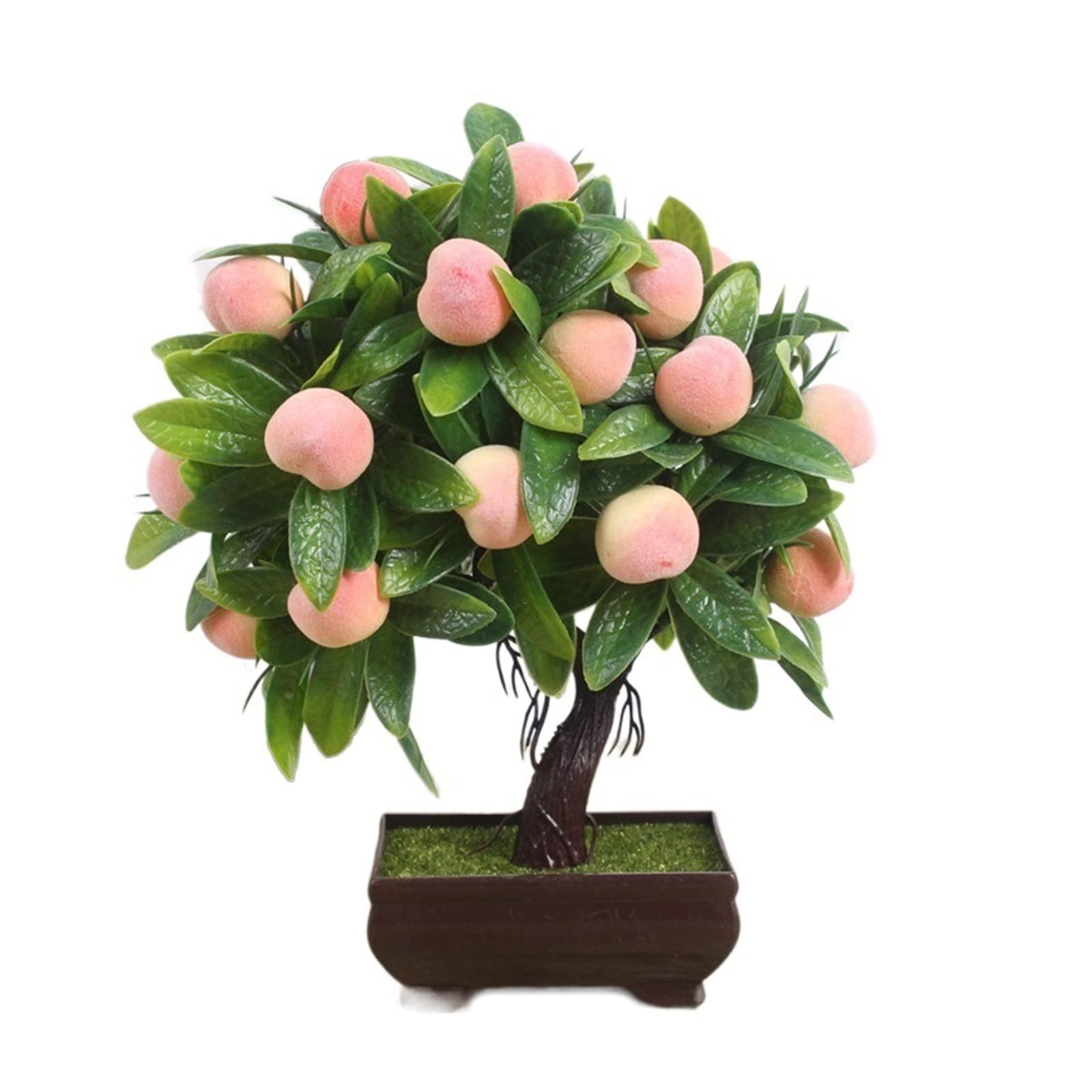 HCZKIUJY Artificial Bonsai Tree Artificial Plants Bonsai Orange Peach Fruit Tree Potted for Home Living Room Decoration Flower Set Fake Plant Decoration (A)