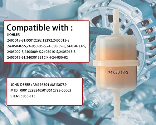 Miniatura 2 de 24 050 13-S Filtro de combustible de 15 micras compatible con Kohler 24 050 10 24 050 02-S 24 050 13 24 050 13S 24 050 13-s1 Ariens 21539500 Cub