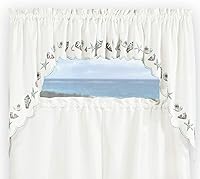 Vista 7 de RENAISSANCE HOME FASHION Seashells bordadas, 58 x 12 pulgadas Cenefa, natural