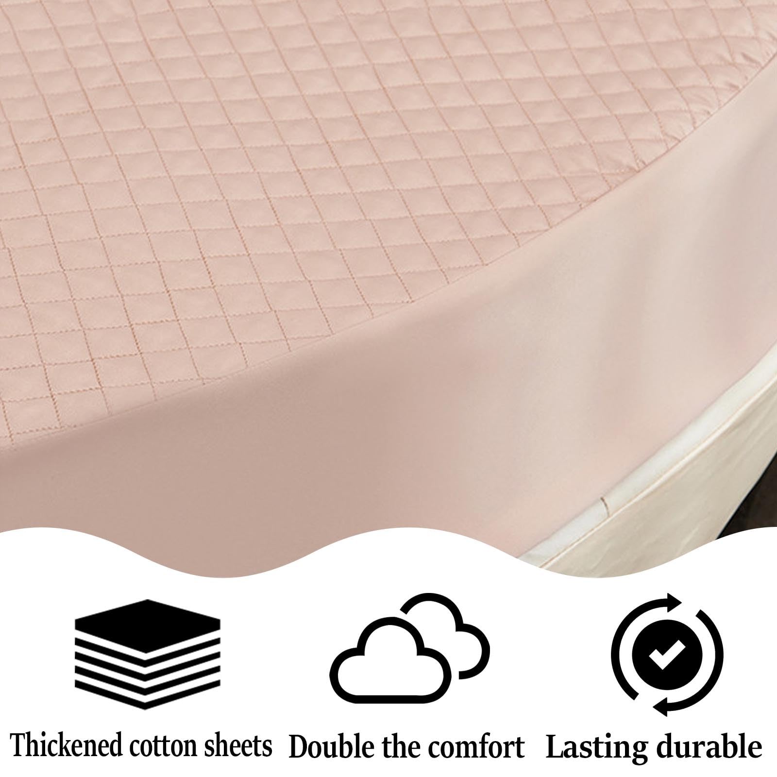 Sábana bajera ajustable impermeable para cama doble, suave, transpirable, con protector de colchón, funda de colchón redonda, 132 x 200 cm