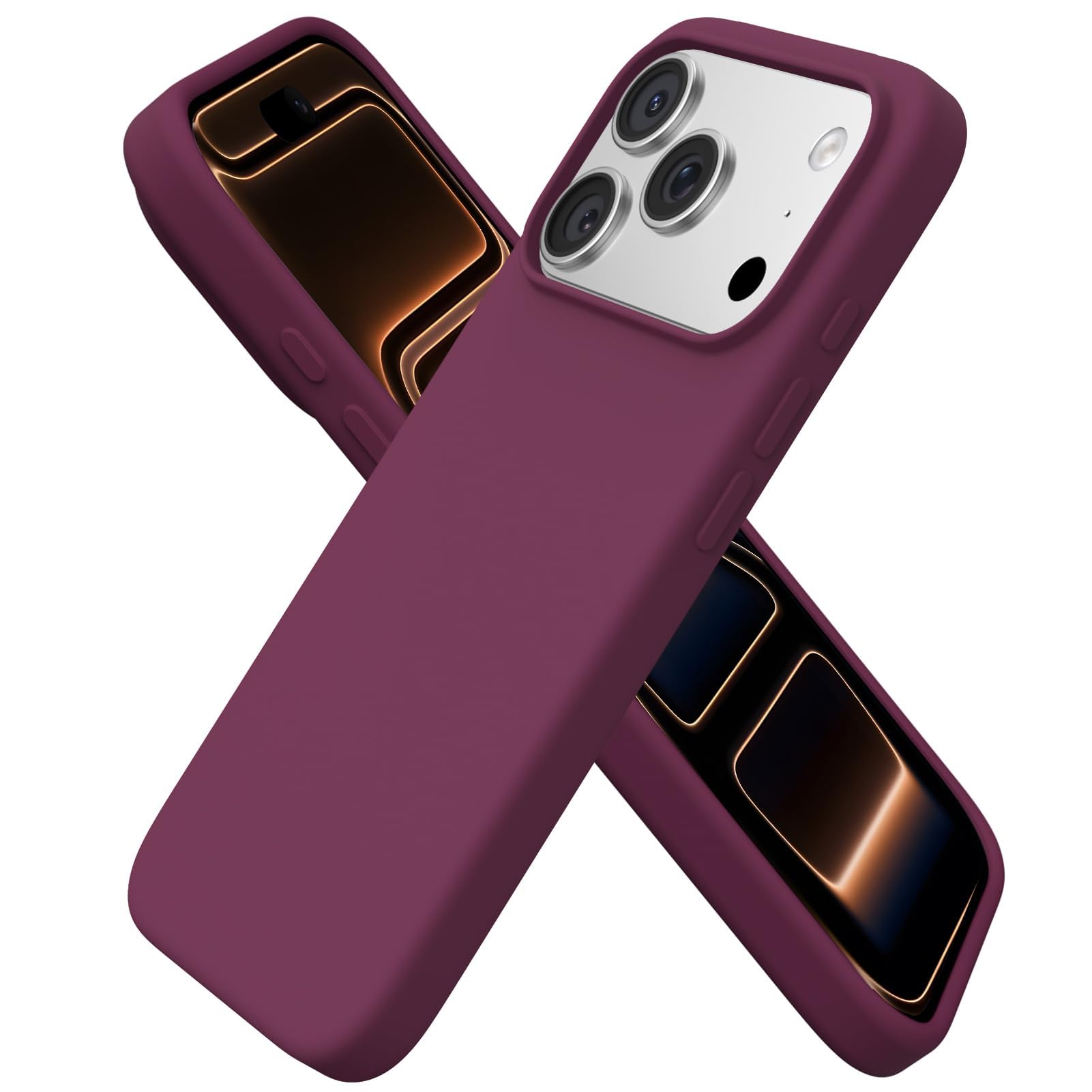 ORNARTO für iPhone 17 Pro Hülle aus Silikon 6,3 Zoll - Burgunder