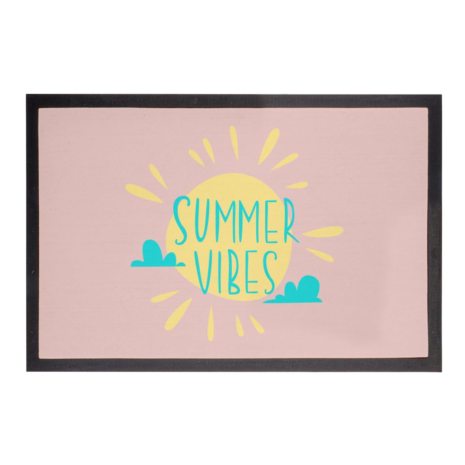 Paillasson rose eté soleil déco plage mer grand tapis d'entrée extérieur abrité 75x50