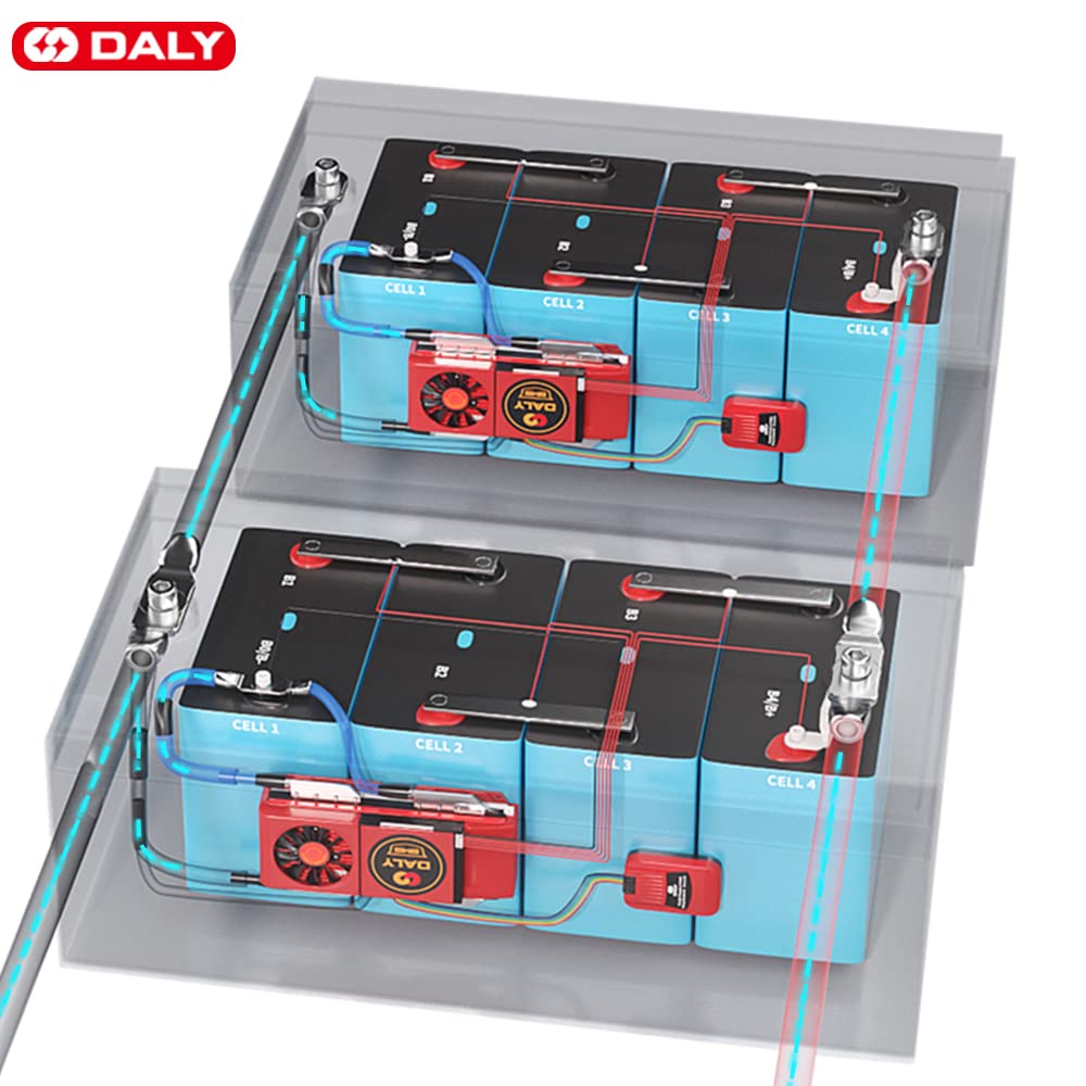 DALY BMS Parallel Module 1A With Smart BMS 20S LiFePo4 60V 300A Cooling Fan And CAN Port Smart BMS Bluetooth Dongle For Rated 3.2V Lithium Battery Packs Inverter UPS And Home Storage System