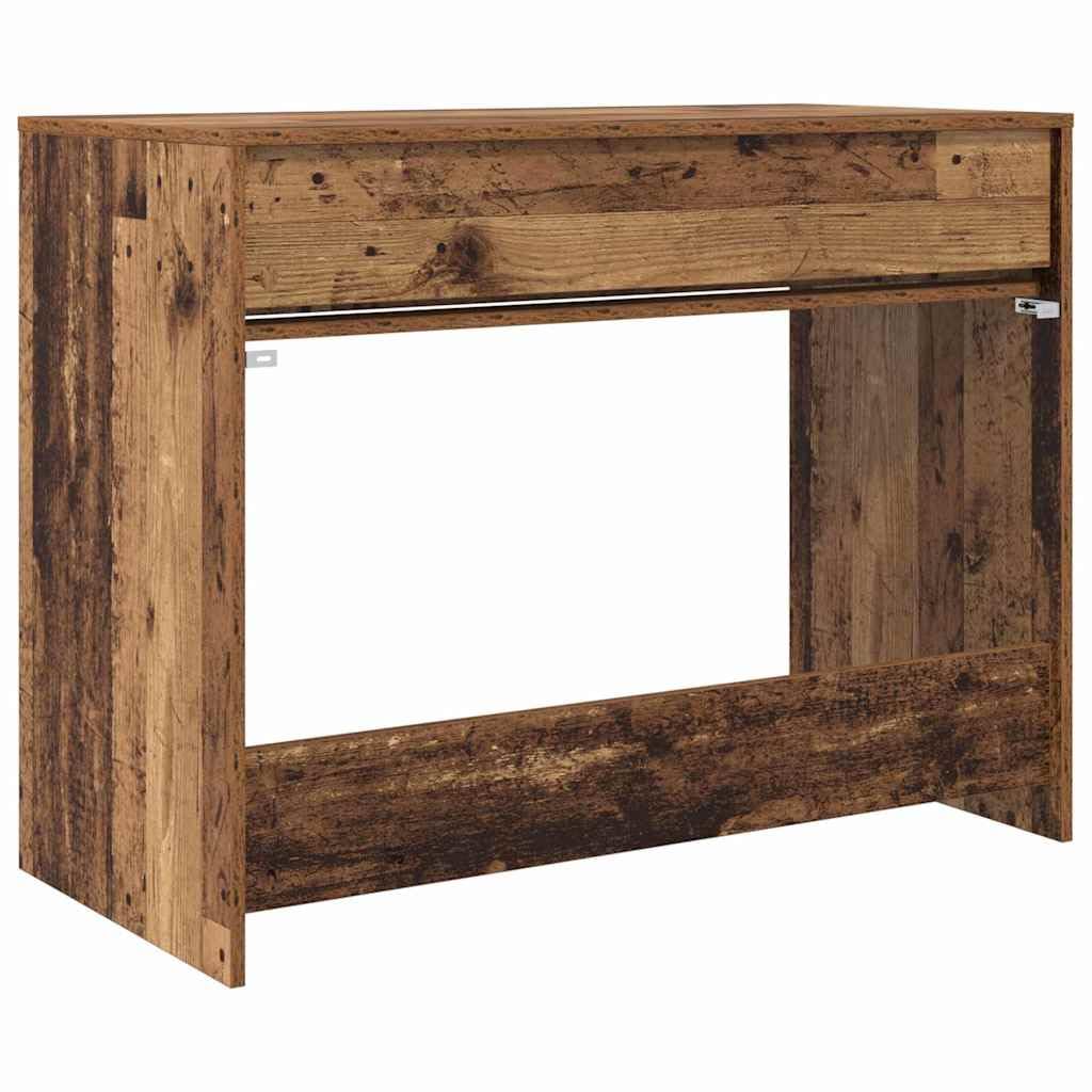 Scrivania effetto legno vecchio, 100 x 50 x 78 cm, materiale in legno, robusto scrivania per computer con cassetto, moderno tavolo da ufficio per casa, tavolo da lavoro durevole, versatile