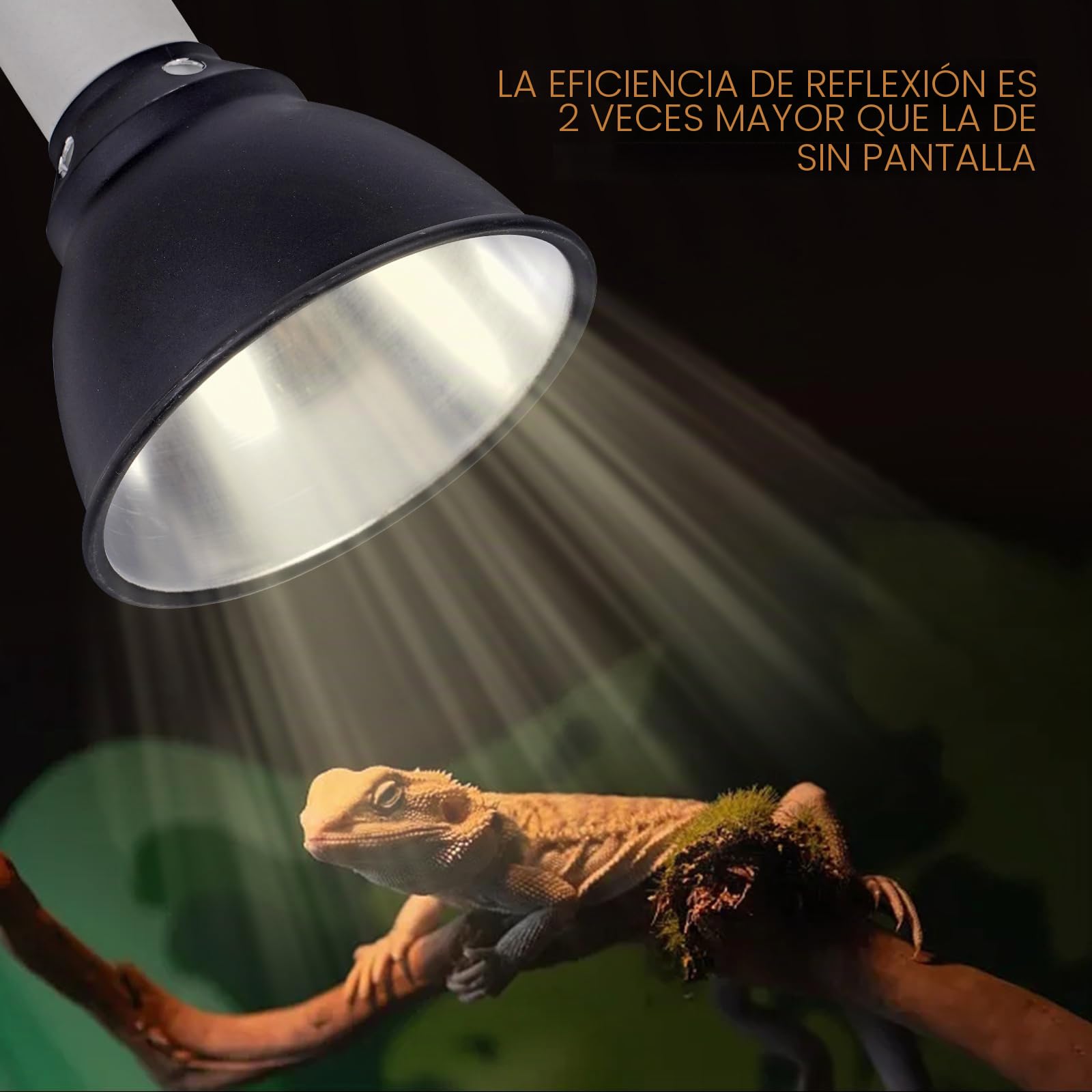 Soporte para Lámpara de Reptil Diámetro de 5.5 Pulgadas con Clip Cúpula Profunda Casquillo E27 Lámpara de Reptil paraTortugas Serpientes Lagartos Pollos Pájaros Camaleones