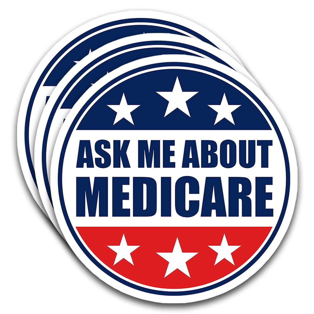 Photo 1 of (3 Pcs) Ask Me About Medicare Sticker, Health Insurance Consultant Mental Health Awareness Vinyl Waterproof Decal Stickers 3 Inches