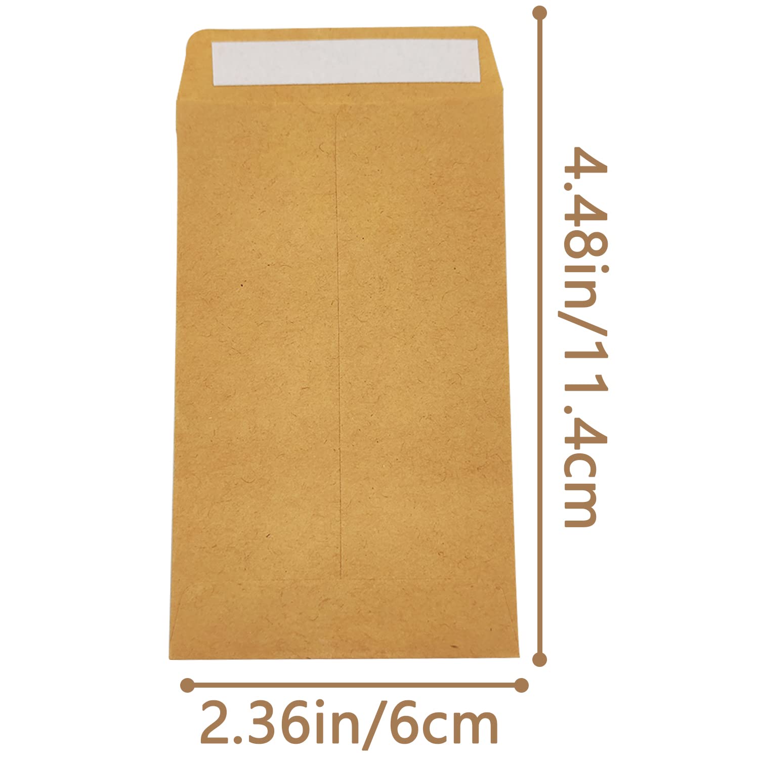 Buste di Semi Autoadesive Kraft 10x6 cm per Denaro Monete