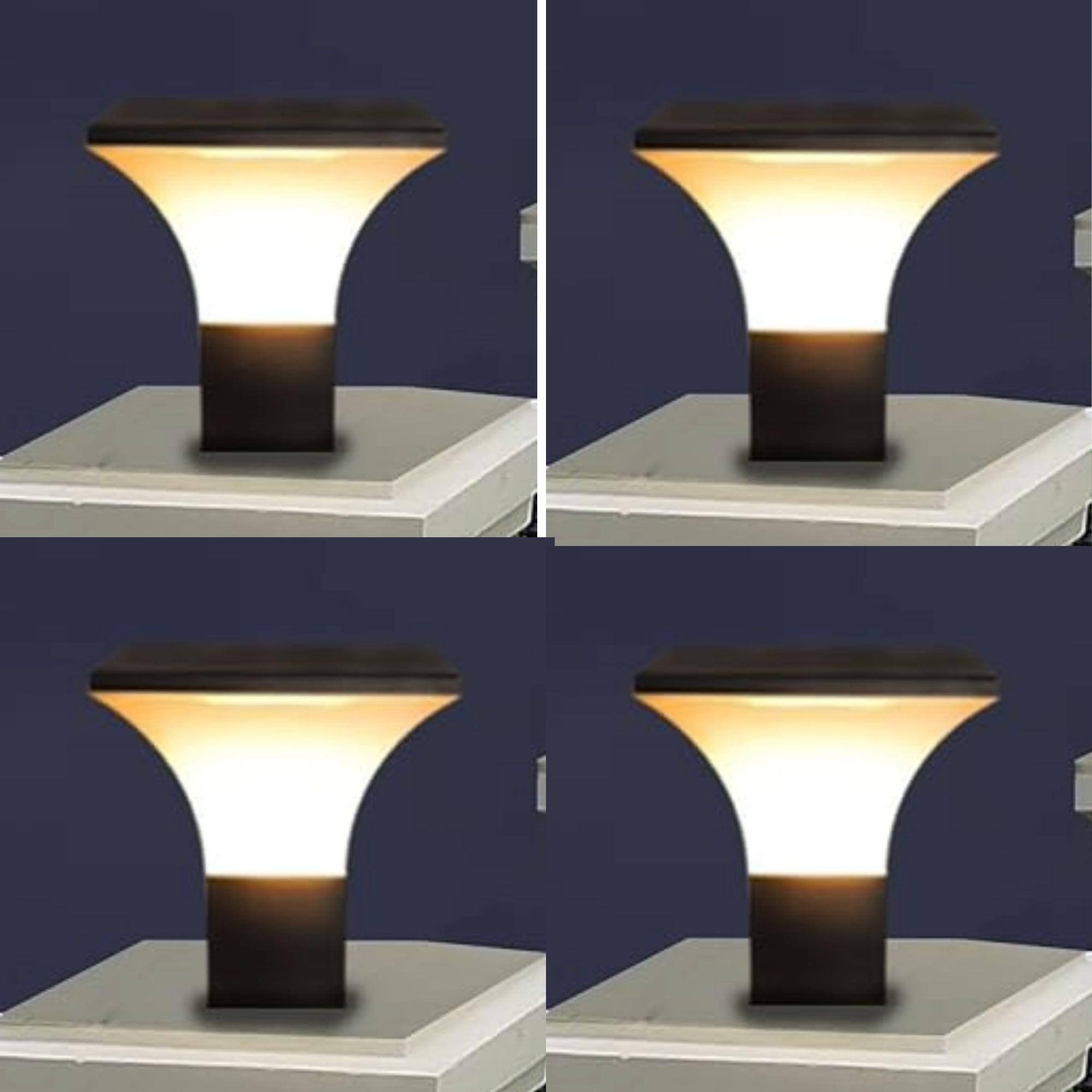 Modern Black Gate Lights - 2 Pack -23