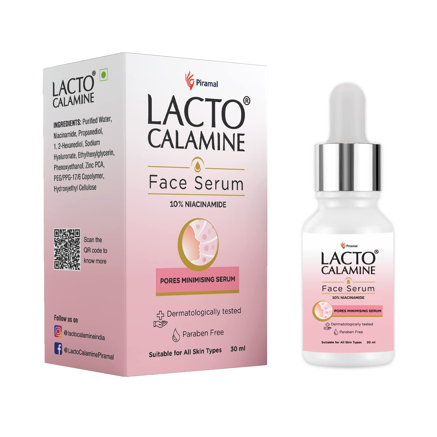 L-ac.to C-al.am-in.e 10% Niacinamide Face Serum | 30ml | Pore Minimizing, Acne Marks, Blemishes & Oil Balancing | Face Serum for Women & Men