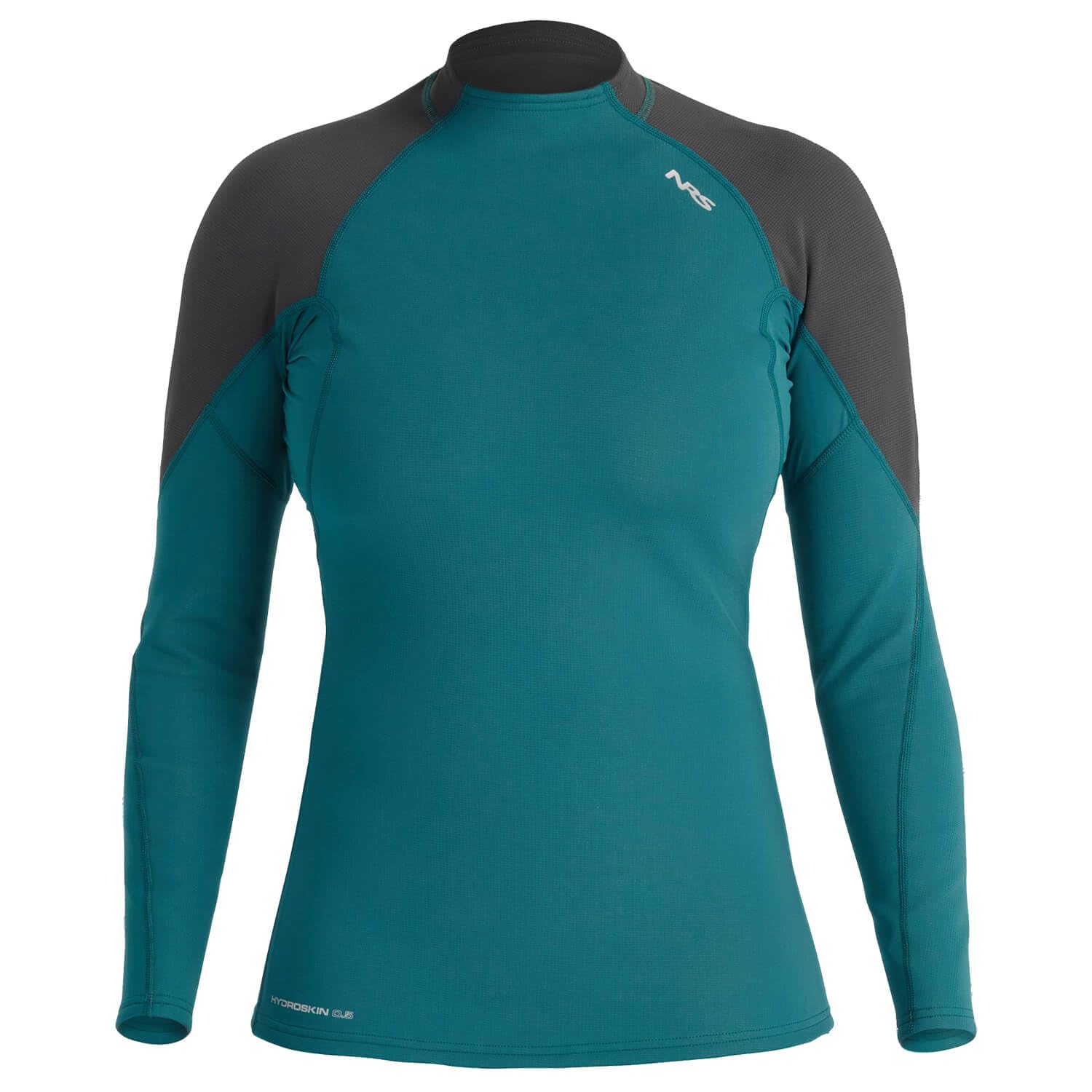 NRS Neopren Shirt Hydroskin 0.5 Langarm Harbor Damen, Neopren Longsleeve Türkis, Terraprene, Titanium-Wärmereflexion, Form-Fit, Rashguard-Panels, Wassersport, Kajak, SUP, Rafting