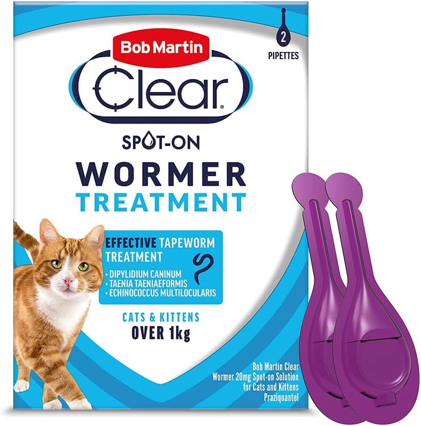 Bob Martin Clear Spot On Wormer Treatment for Cats and Kittens - 2 Tubes