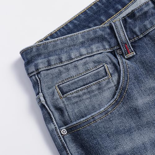 Men's Casual Jeans Slim Fit Ripped Whiskers Classic Monkey Wash Comfortable Stretch Denim Pants4